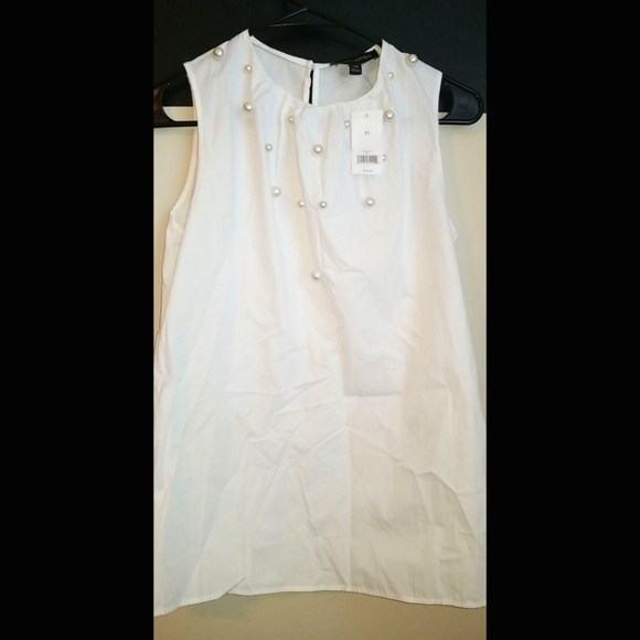 BRAND NEW WITH TAGS! BANANA REPUBLIC PEARL EMBELLISHED LINEN TOP - Picture 8 of 15